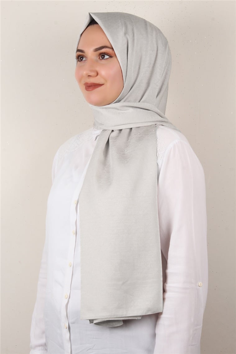 Jakarlı İpeksi Şal 8084-3 Koyu Taş