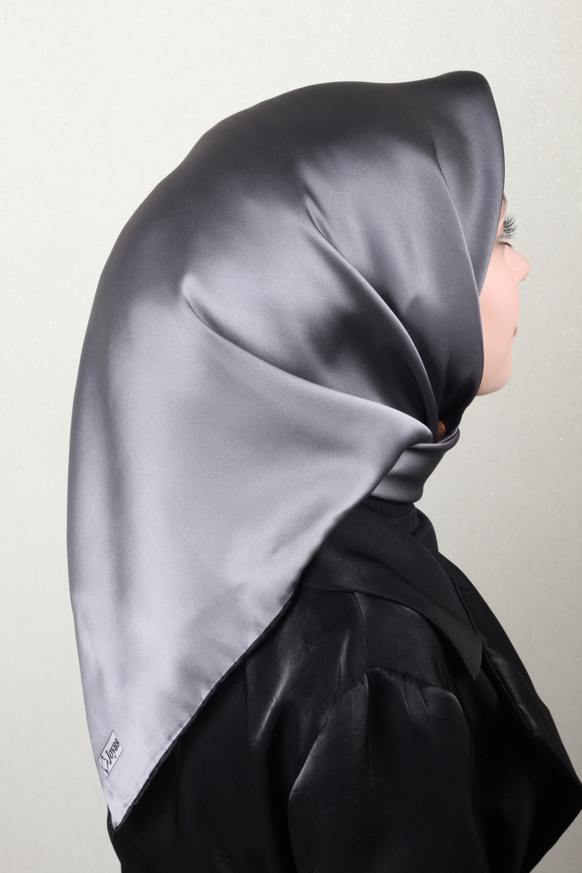 Joyas Degrade İpek Eşarp 4141-6 Gri-Siyah