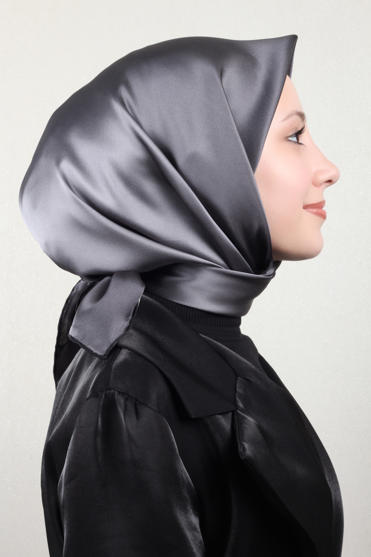 Joyas Degrade İpek Eşarp 4141-6 Gri-Siyah
