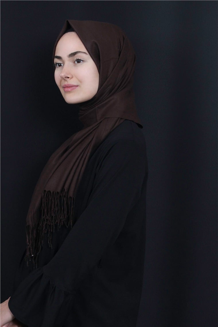 Kalın Paşmina Şal 520-0001-39 Acı Kahve
