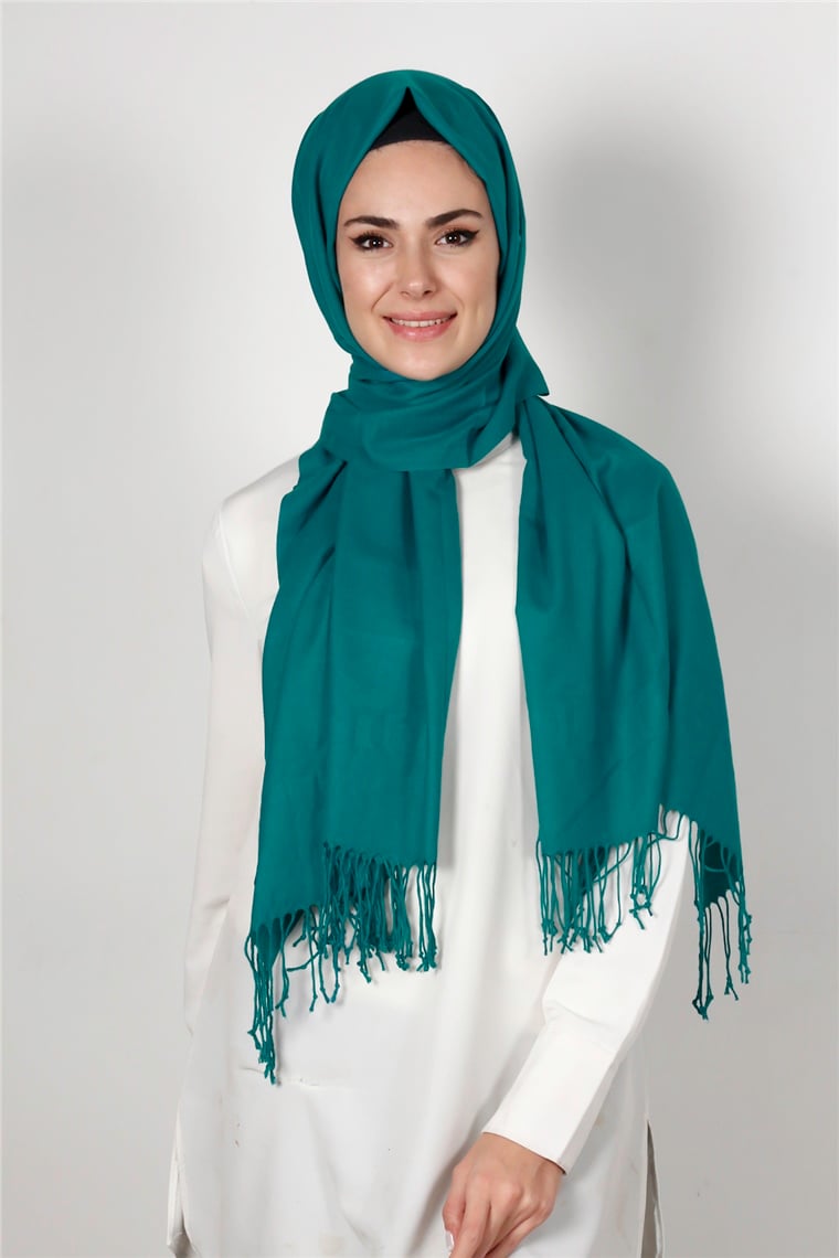 Kalın Paşmina Şal 520-0001-40 Petrol Mavisi