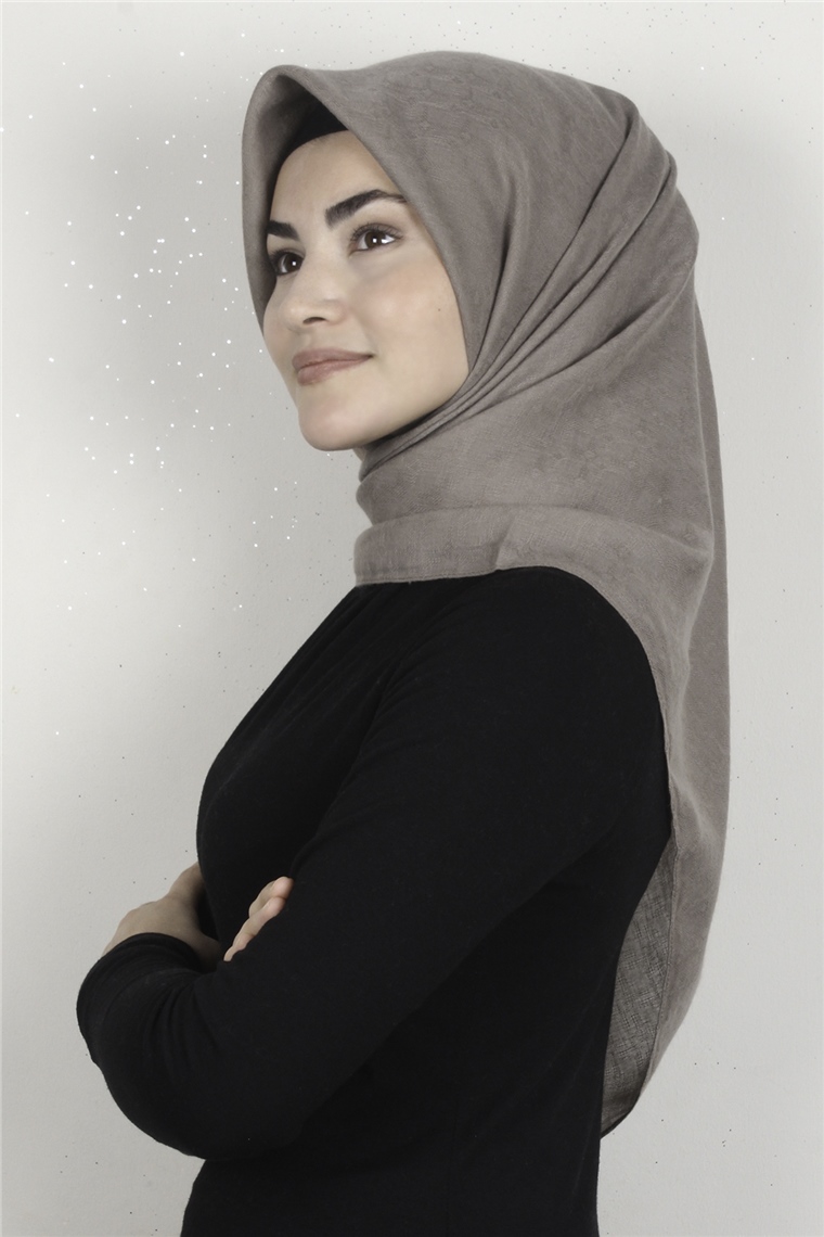 Keten Pamuklu Eşarp 3395-24 Sütlü Kahve