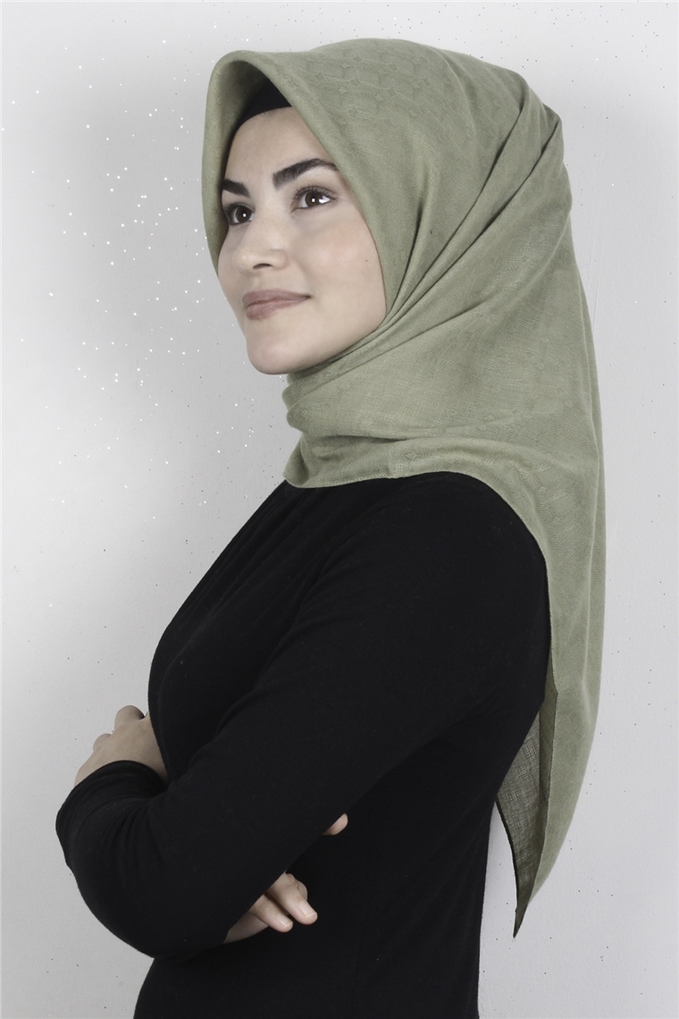 Keten Pamuklu Eşarp 3395-25 Fıstık Yeşili