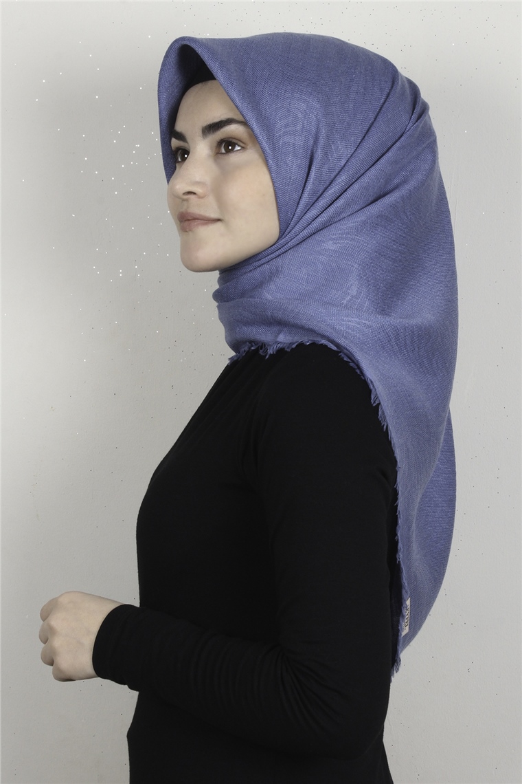 Kışlık Yün Eşarp 1196-1 Mavi