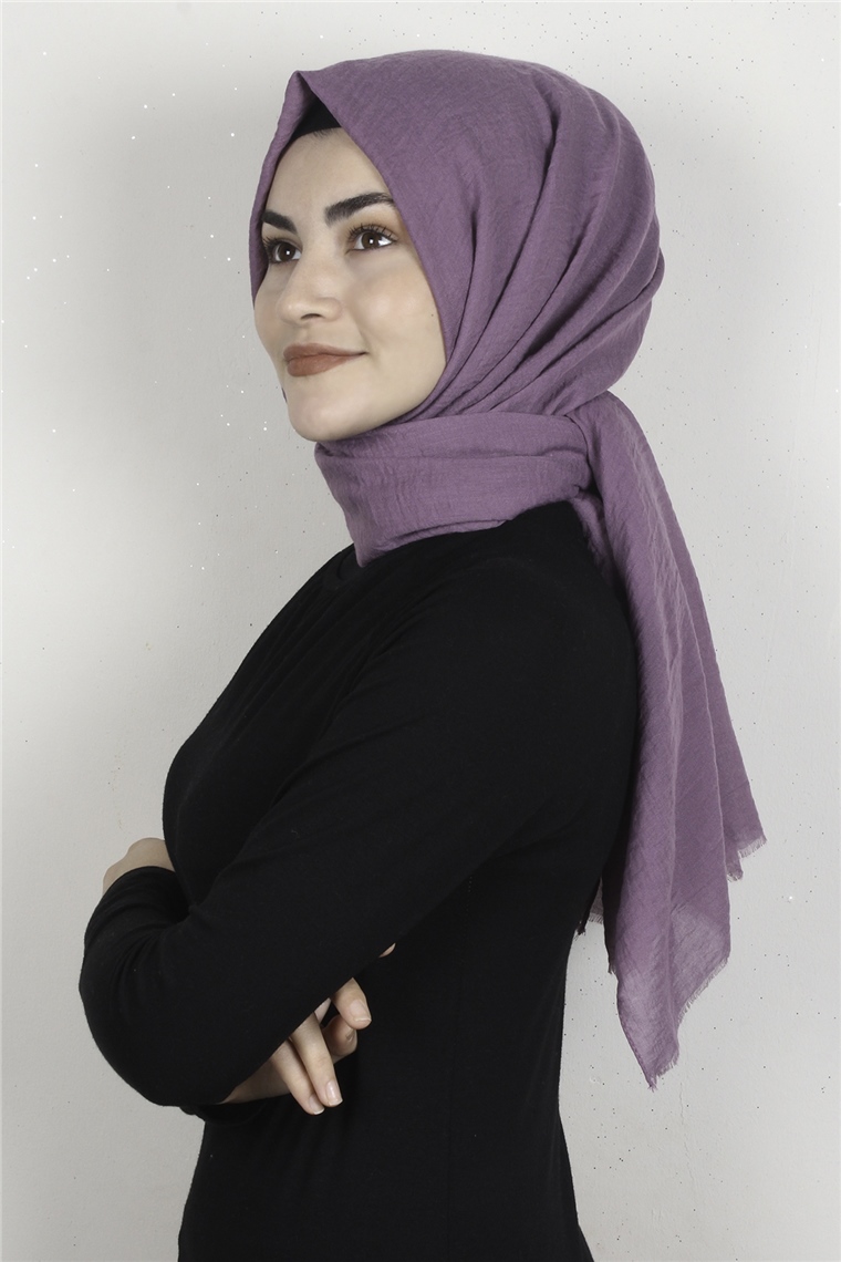 Kraşlı Pamuk Şal 2723-15 Leylak