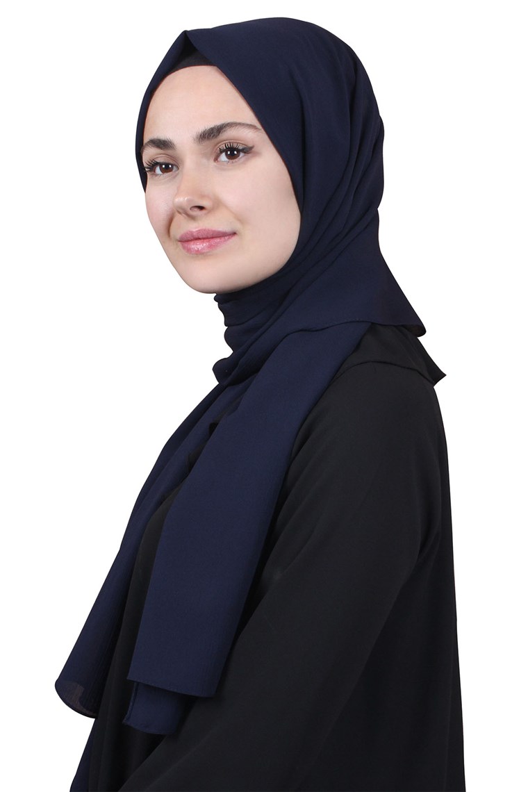 Krep Cazz Şal 1449-13 Lacivert