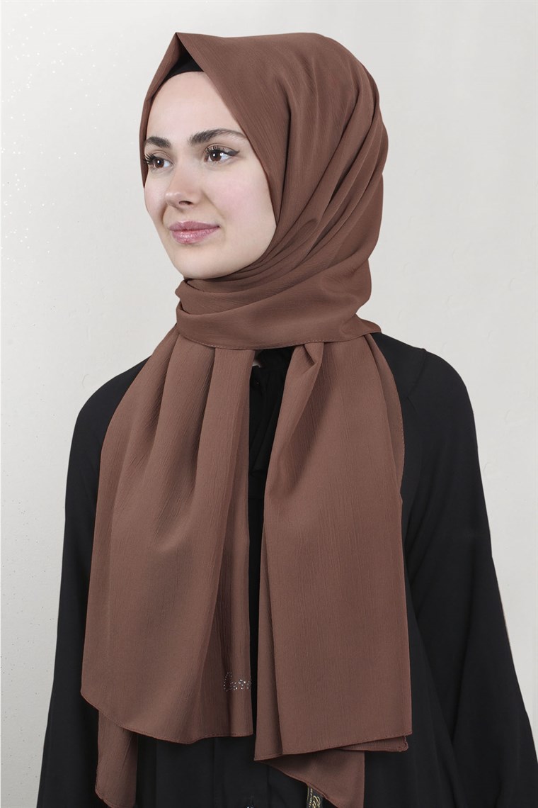 Krep Şal 1449-6 Sütlü Kahve