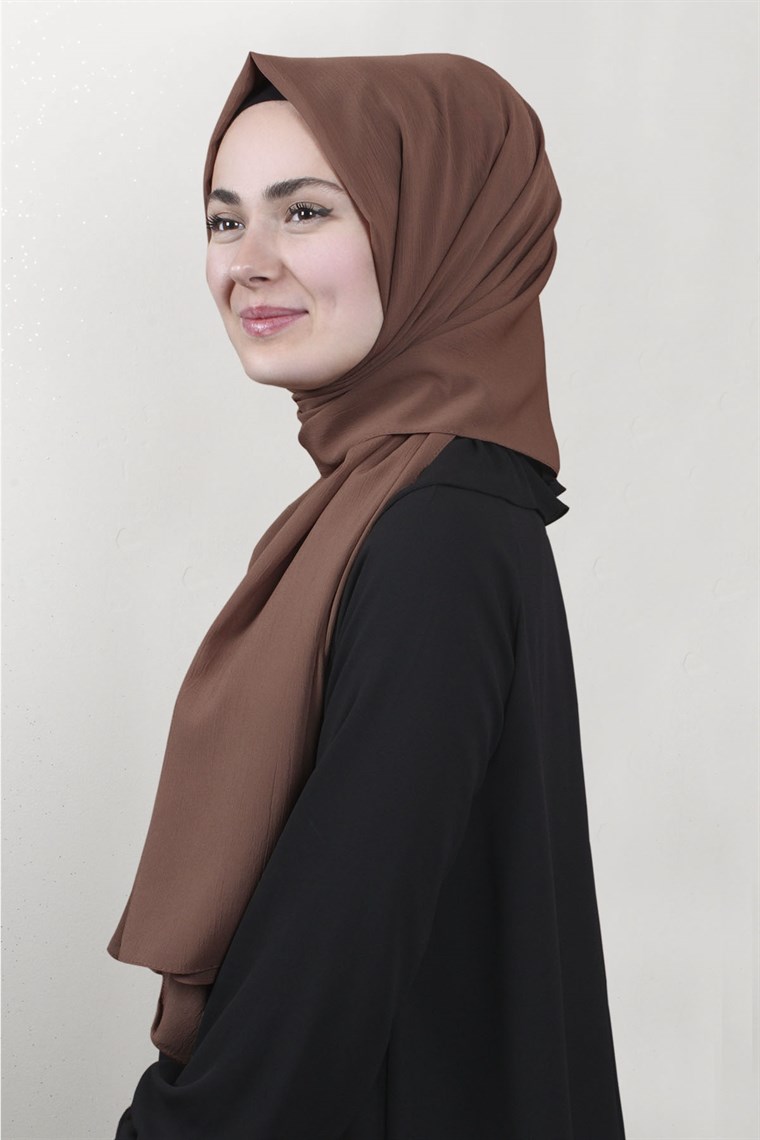Krep Şal 1449-6 Sütlü Kahve