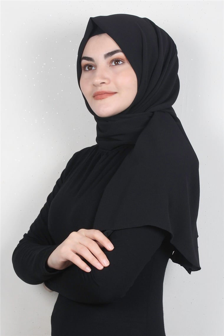 Kumlu Medine İpeği Şal 1362-9 Siyah
