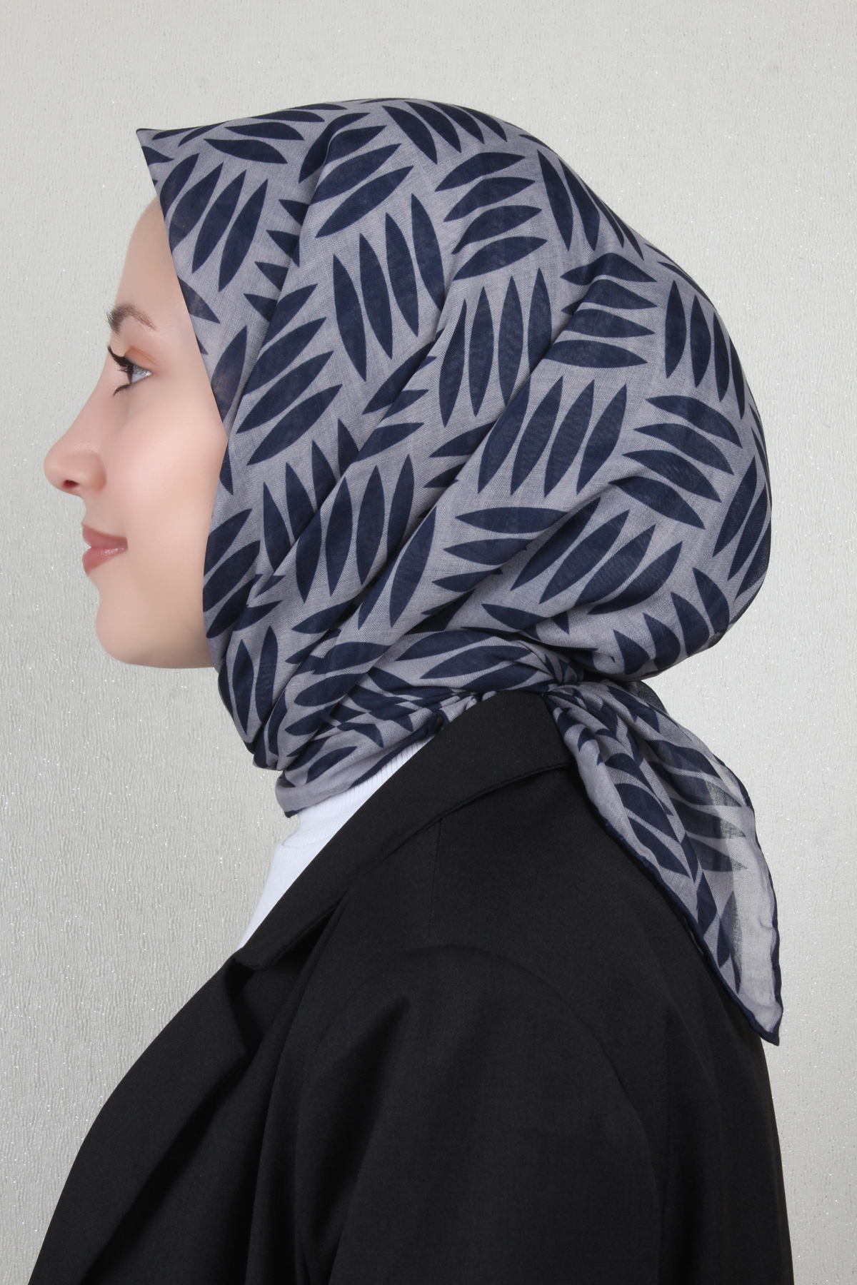 Lavina Fresh Eşarp 2791-16 Gri-Lacivert
