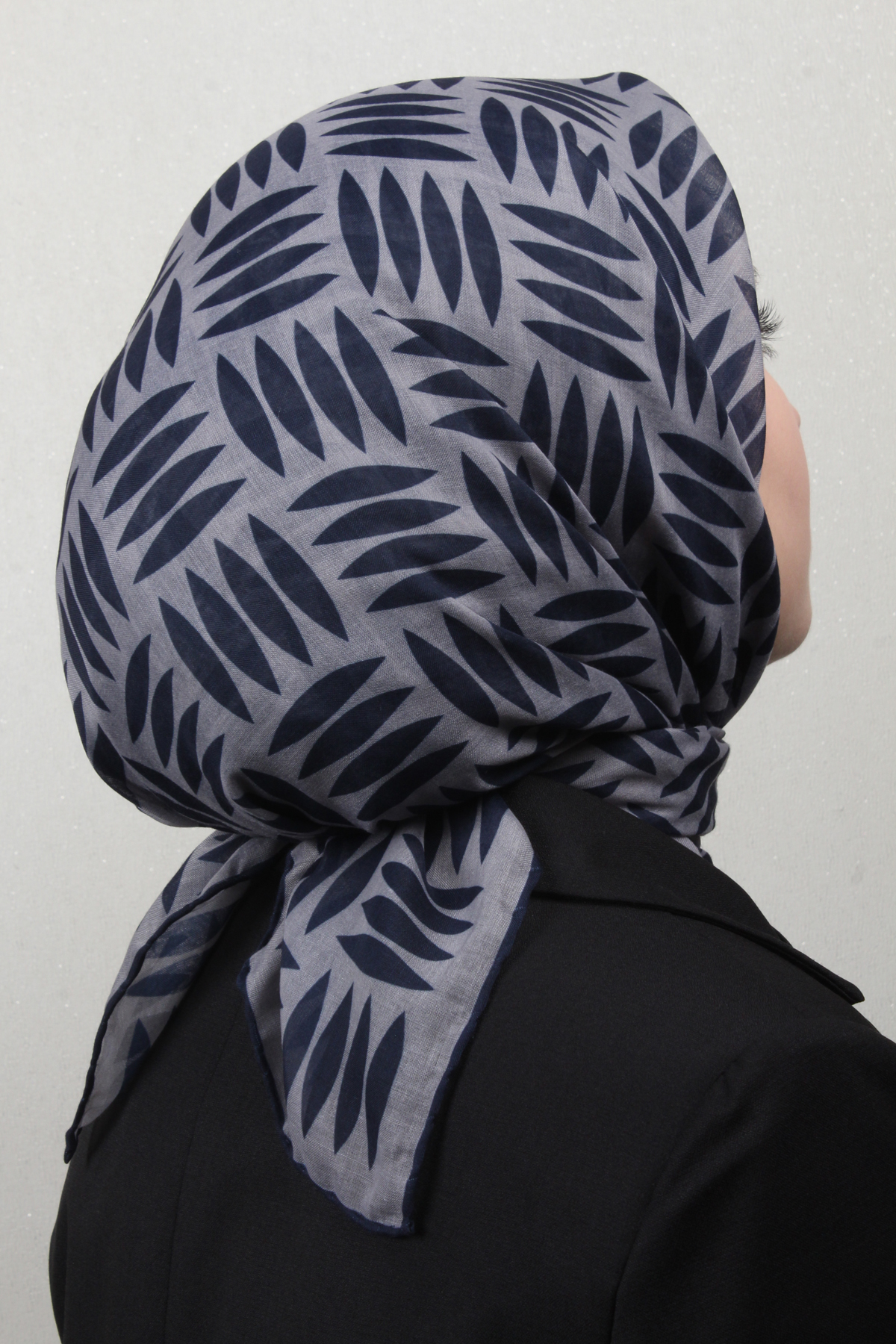 Lavina Fresh Eşarp 2791-16 Gri-Lacivert