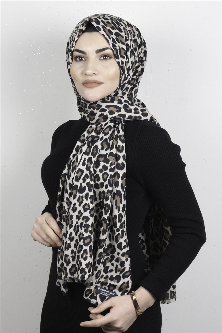 Leopar Desenli Şal 2680-8 Leopar Taş
