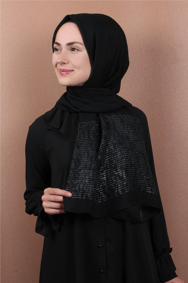 Liza Simli Şal 2629-1 Siyah
