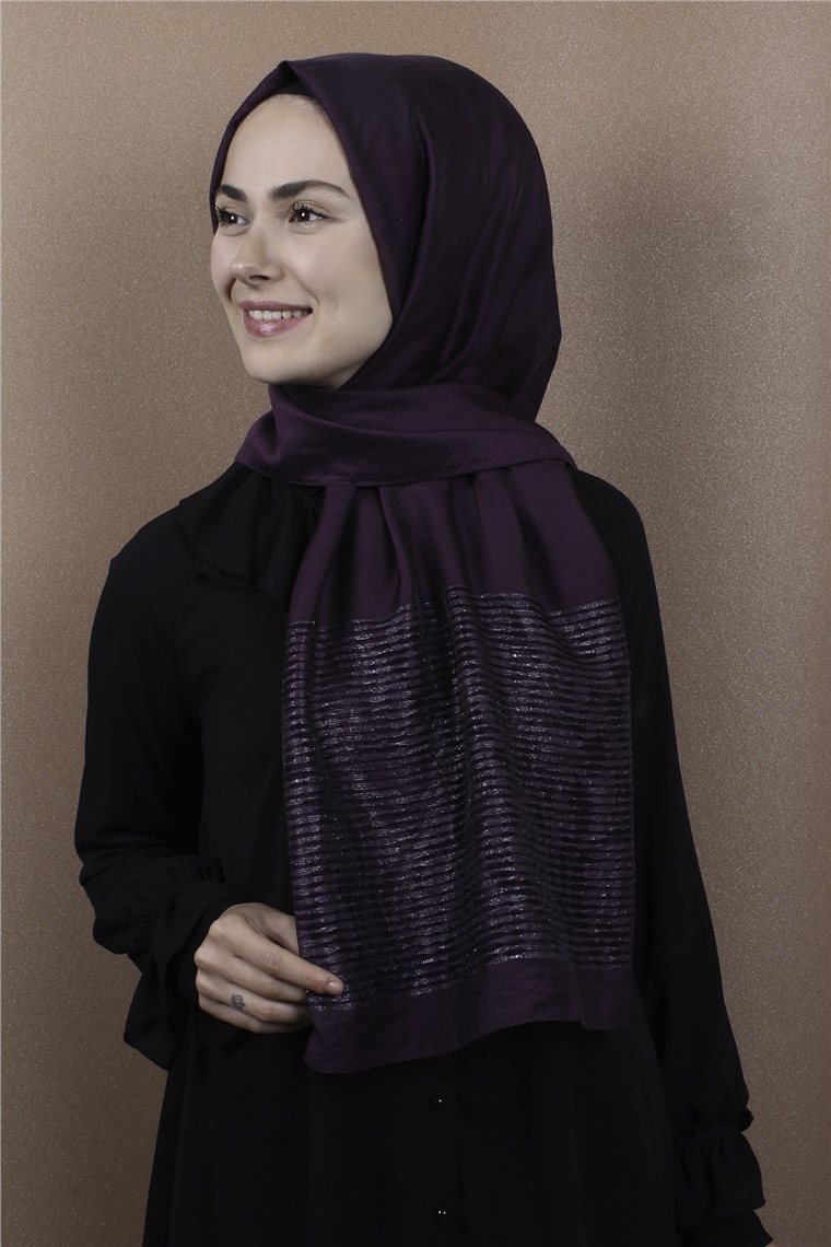 Liza Simli Şal 2629-3 Mor