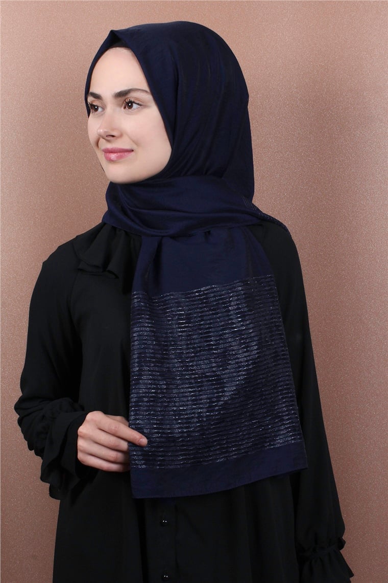 Liza Simli Şal 2629-5 Lacivert