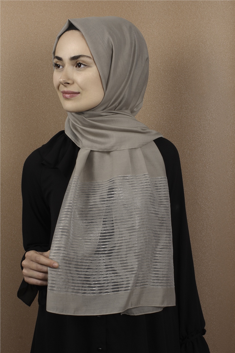 Liza Simli Şal 2629-8 Bej