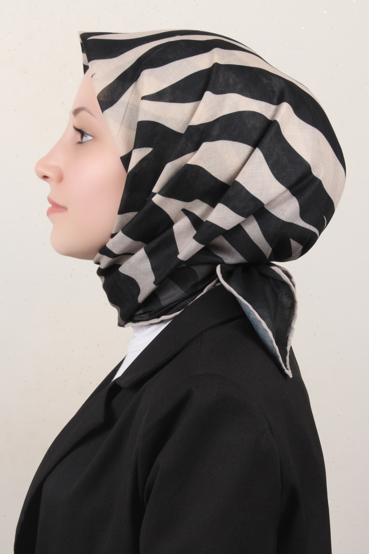 Locella Pamuklu Soft Eşarp 4160-4 Siyah-Bej