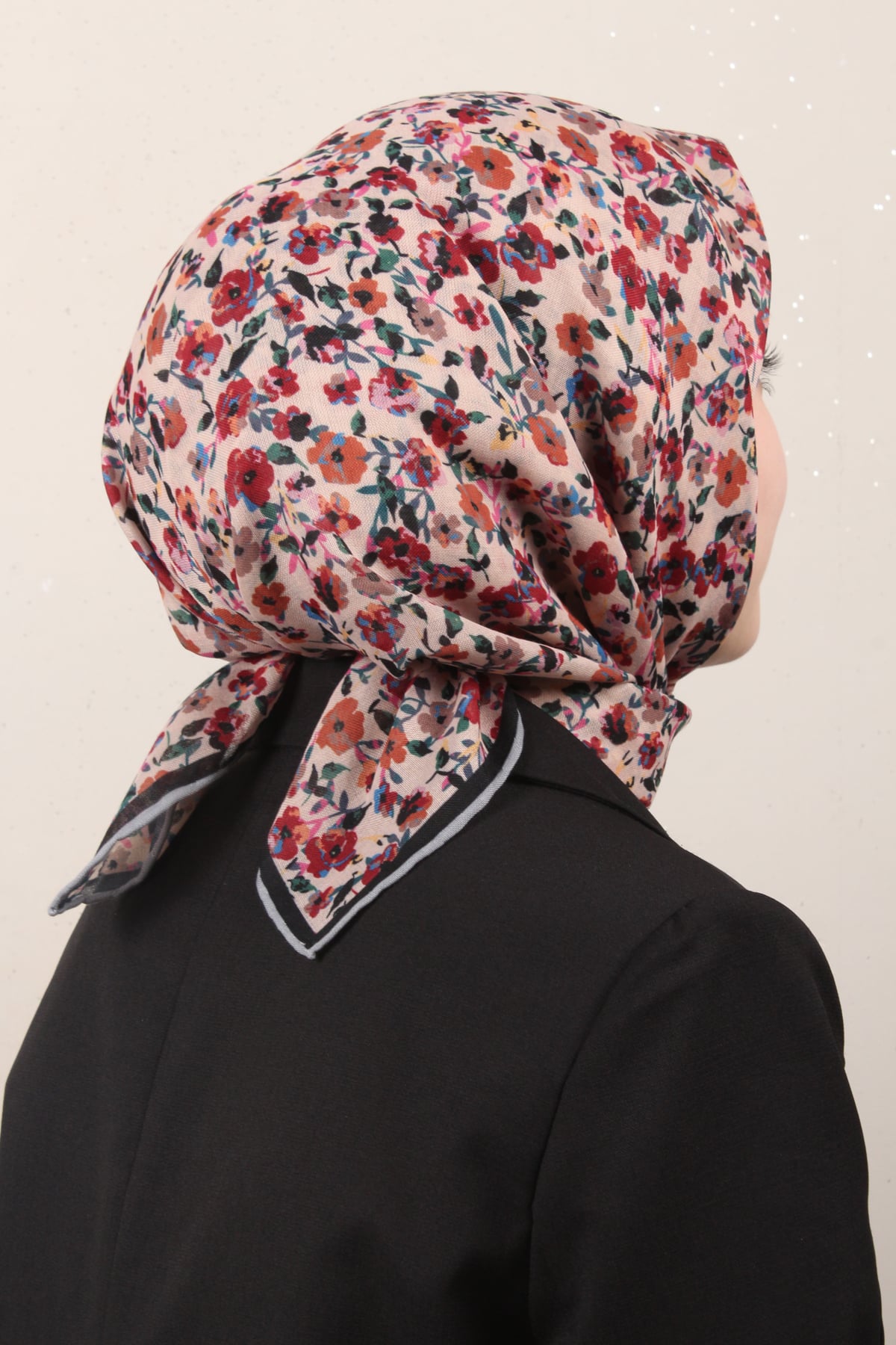 Locella Pamuklu Soft Eşarp 4161-8 Siyah-Bej