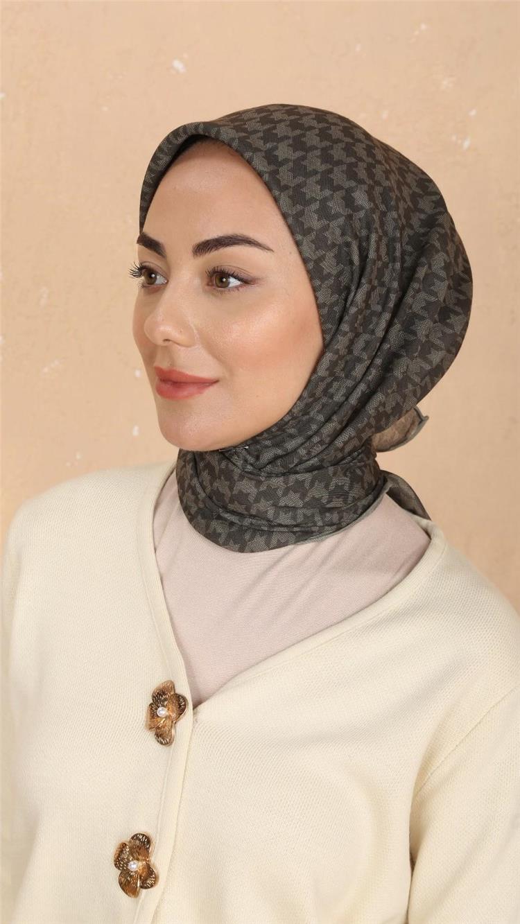 Locella Pamuklu Soft Eşarp 4520-3 Koyu Yeşil 