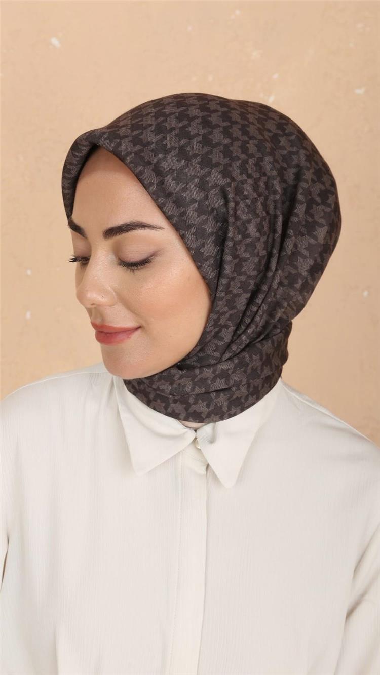 Locella Pamuklu Soft Eşarp 4520-4 Koyu Kahve 
