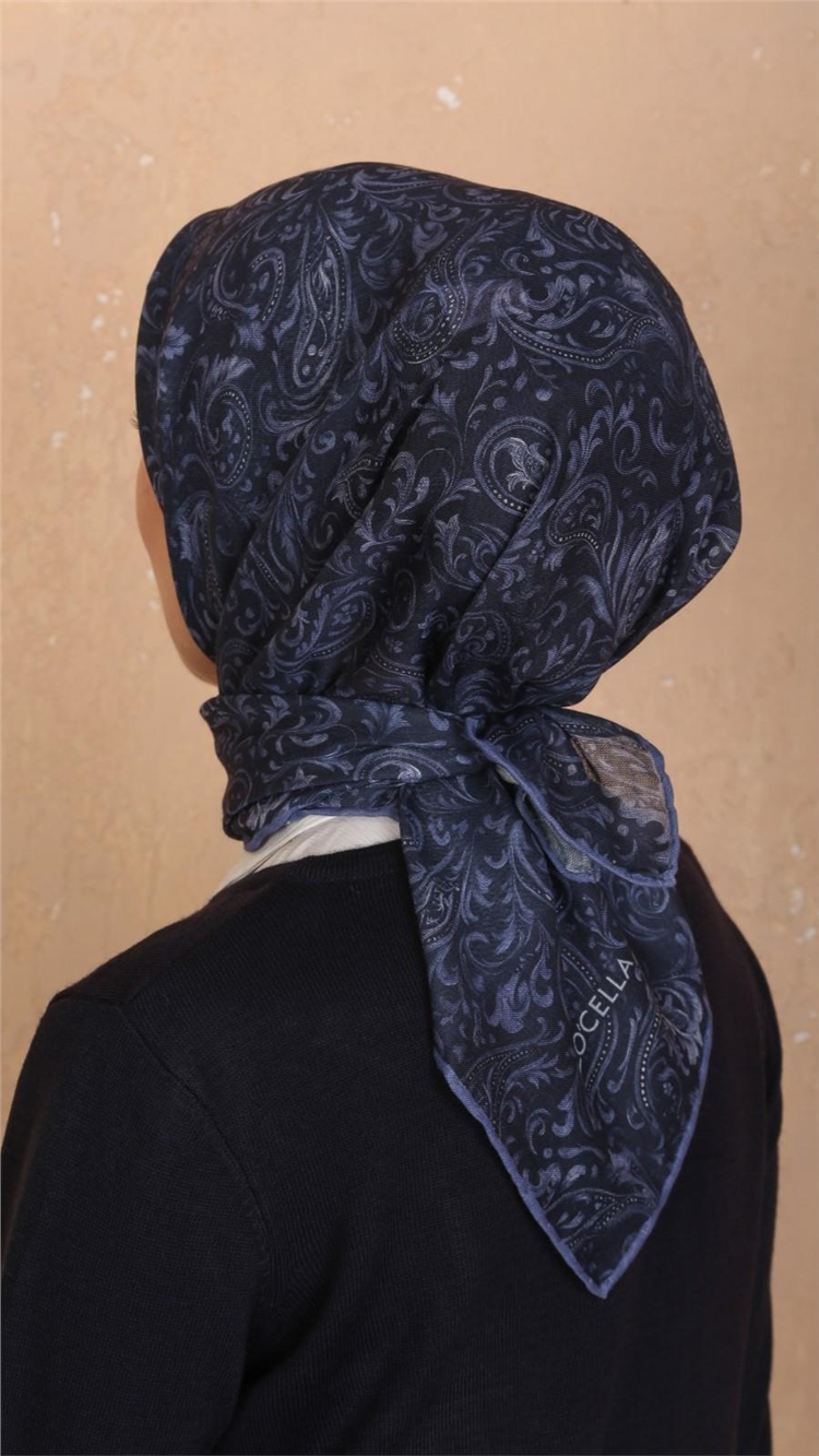 Locella Pamuklu Soft Eşarp 4536-2 Koyu Mavi 
