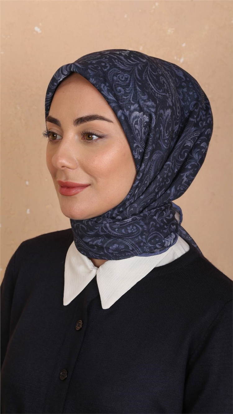 Locella Pamuklu Soft Eşarp 4536-2 Koyu Mavi 