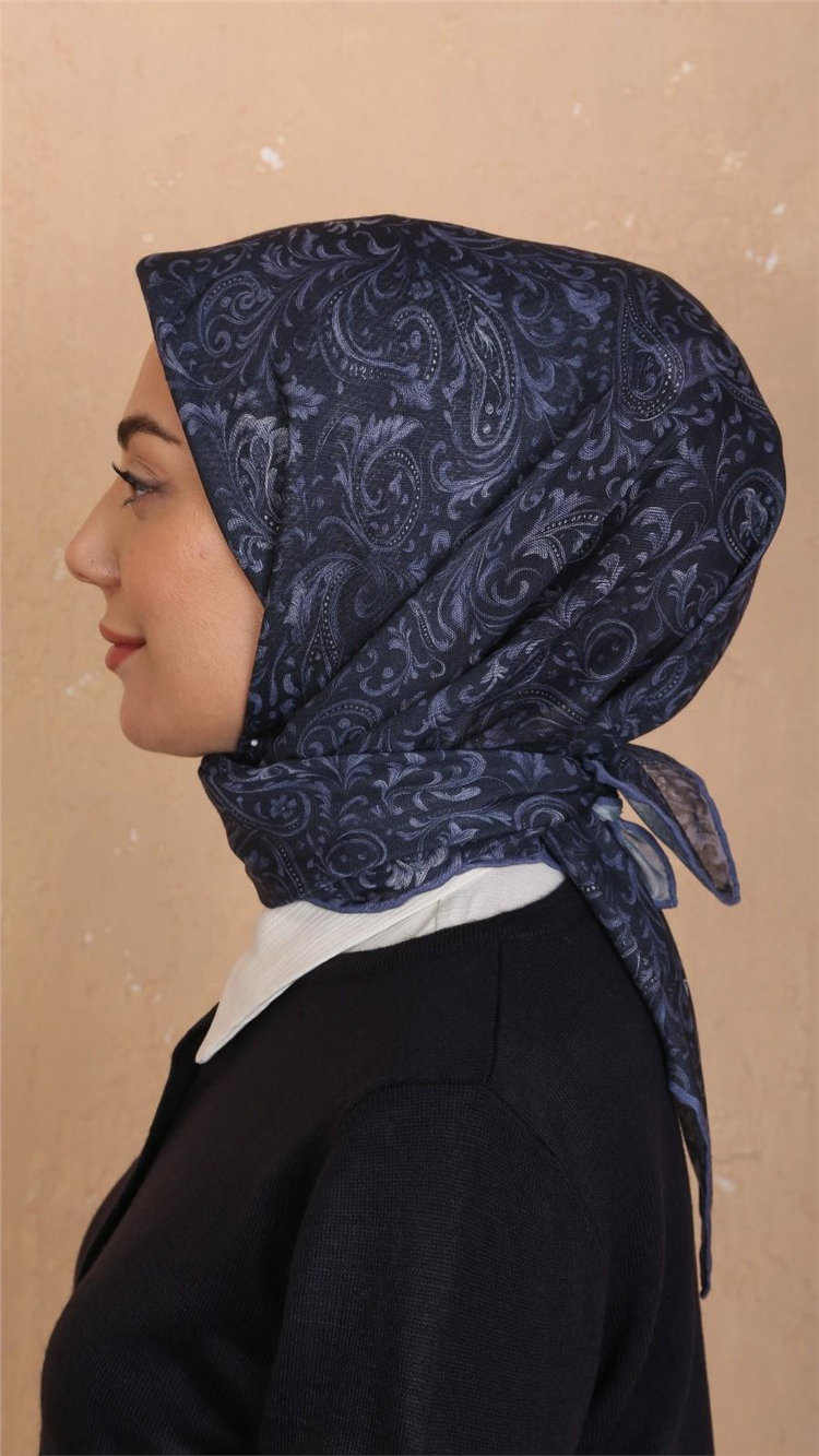 Locella Pamuklu Soft Eşarp 4536-2 Koyu Mavi 