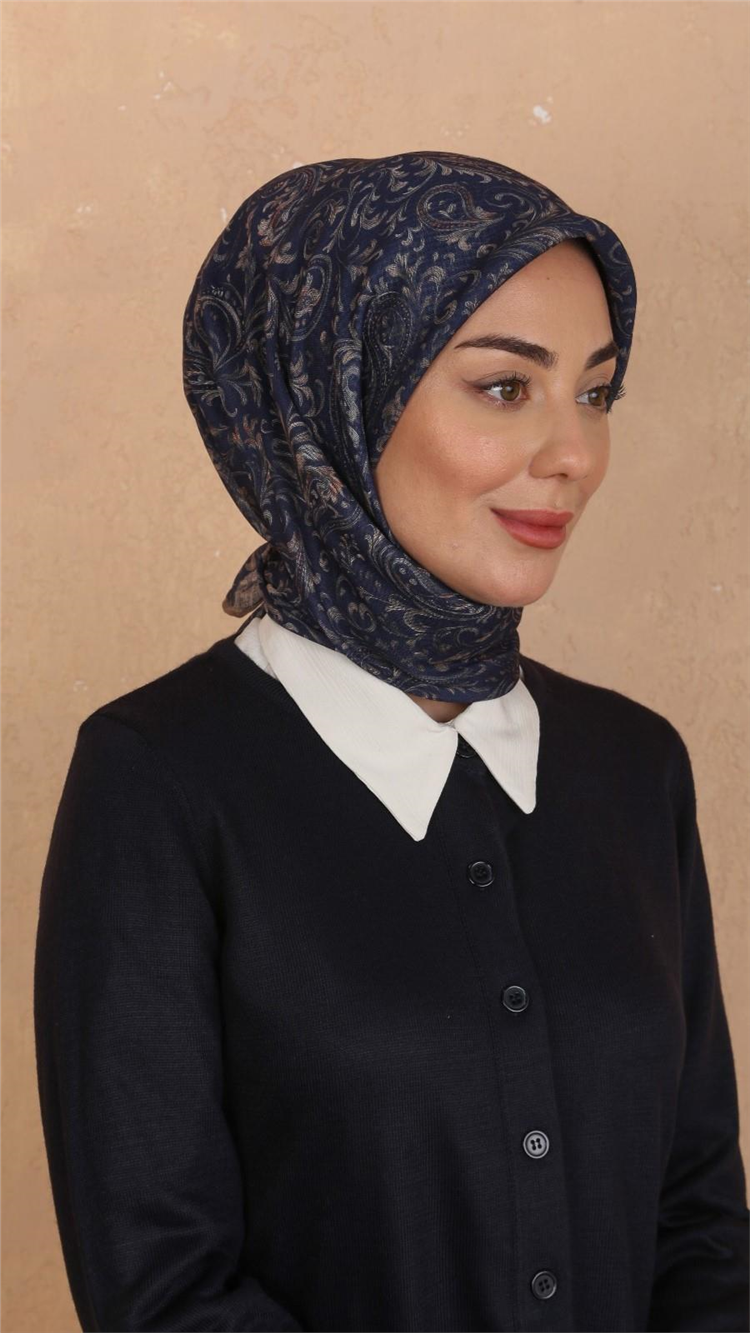 Locella Pamuklu Soft Eşarp 4536-7 Lacivert 