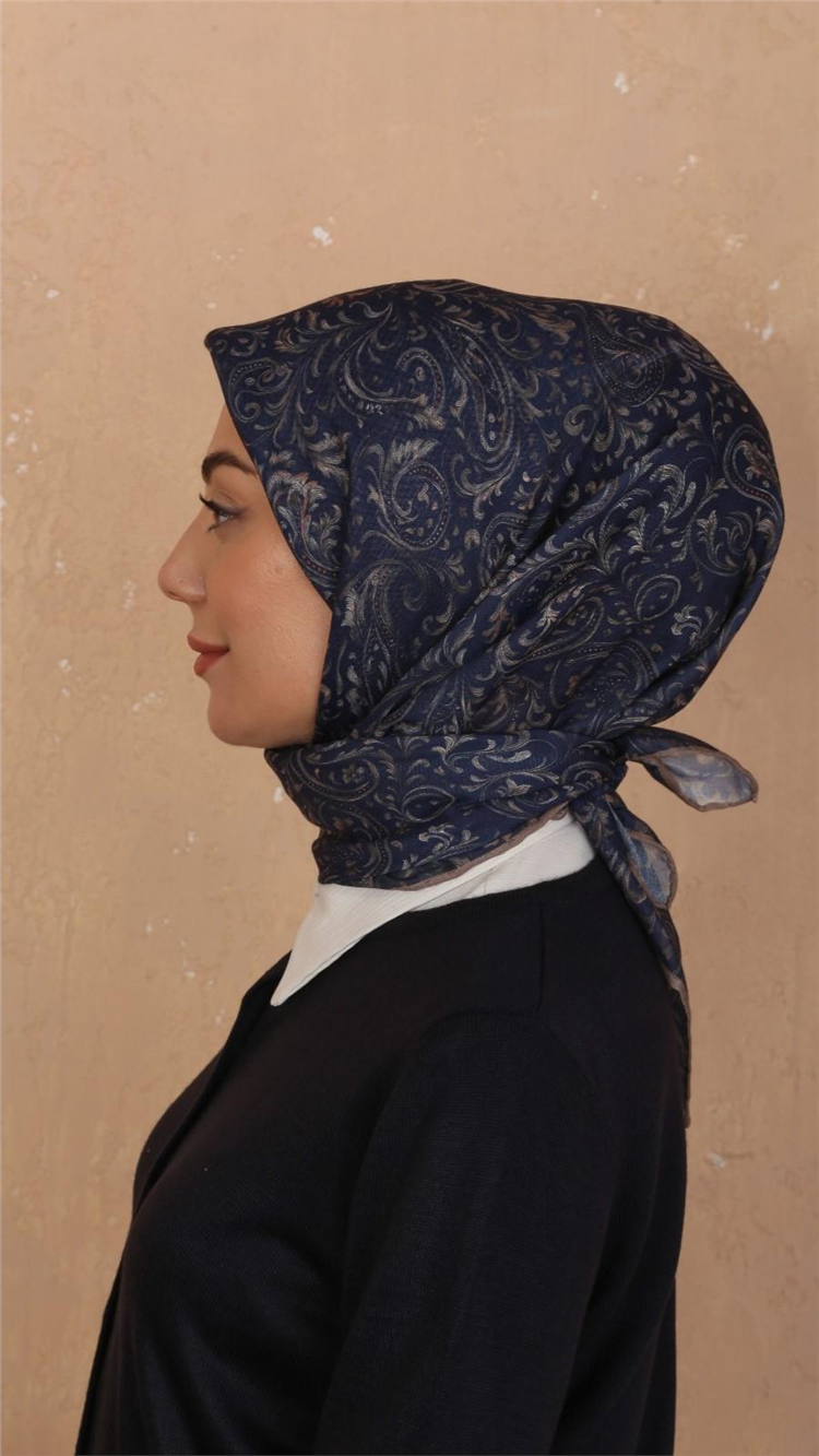 Locella Pamuklu Soft Eşarp 4536-7 Lacivert 