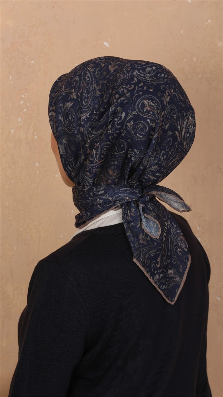 Locella Pamuklu Soft Eşarp 4536-7 Lacivert 