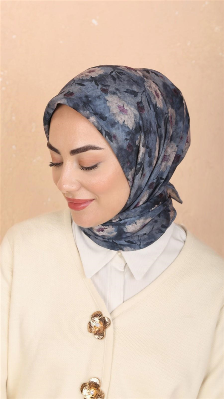 Locella Pamuklu Soft Eşarp 4545-10 Mavi 