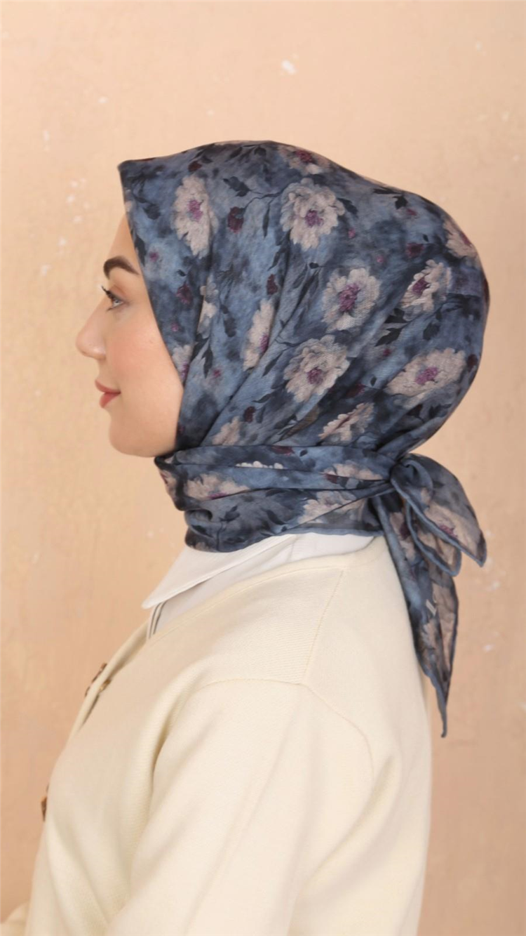 Locella Pamuklu Soft Eşarp 4545-10 Mavi 
