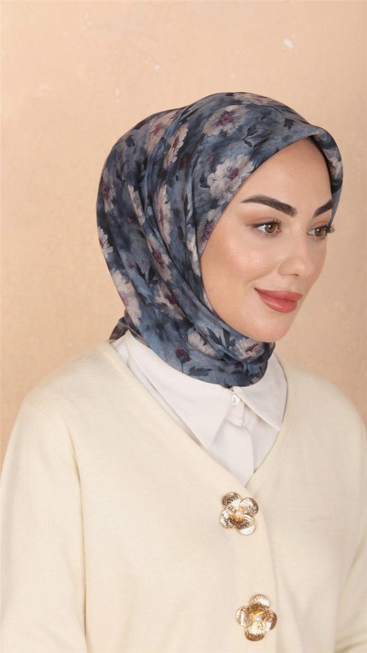 Locella Pamuklu Soft Eşarp 4545-10 Mavi 