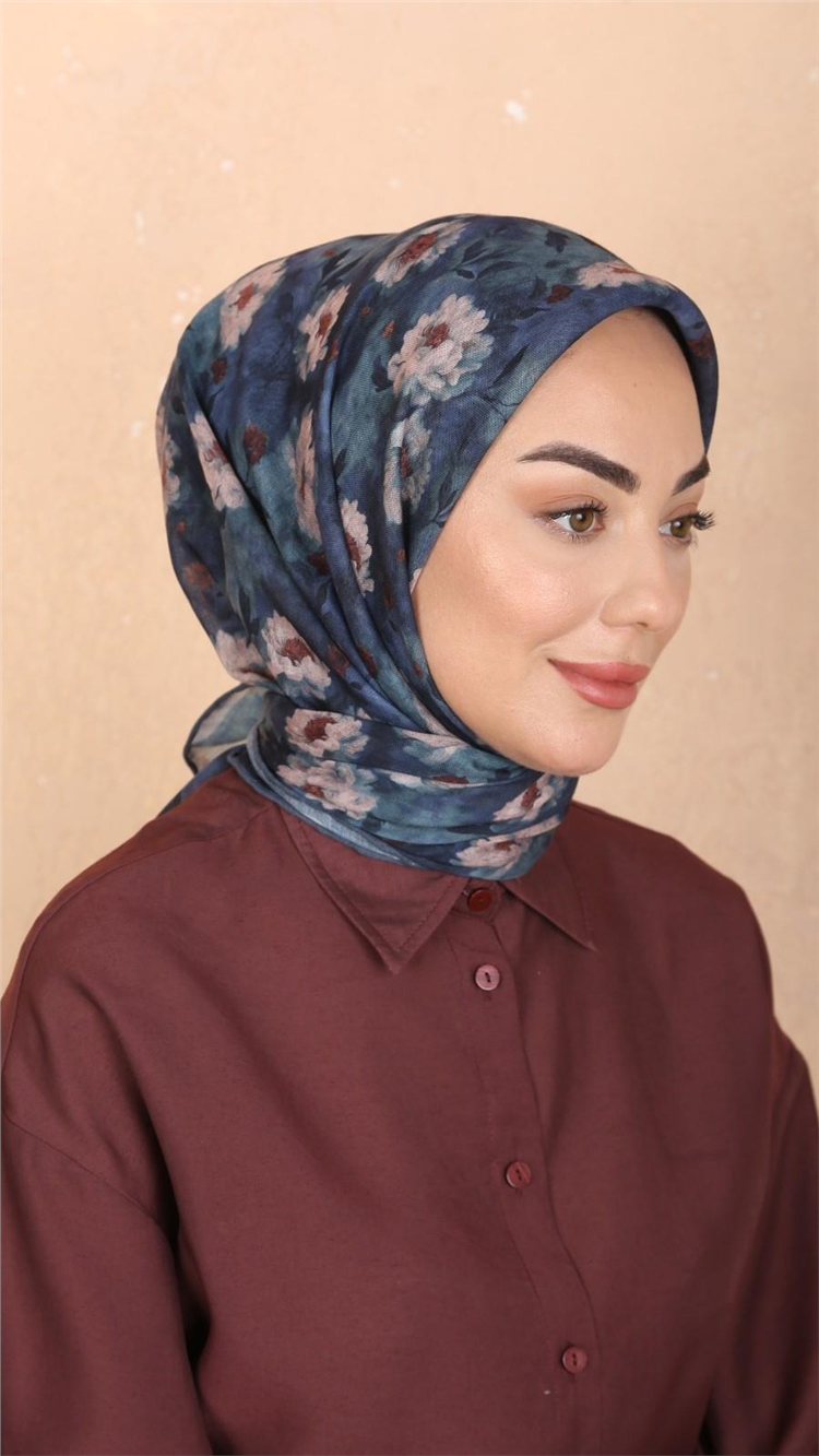 Locella Pamuklu Soft Eşarp 4545-13 Koyu Mavi 