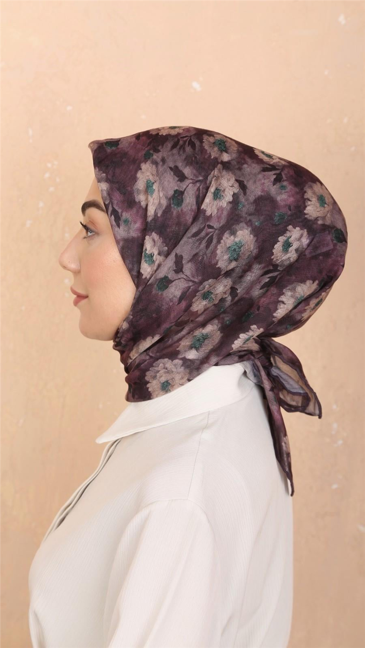 Locella Pamuklu Soft Eşarp 4545-4 Mürdüm 