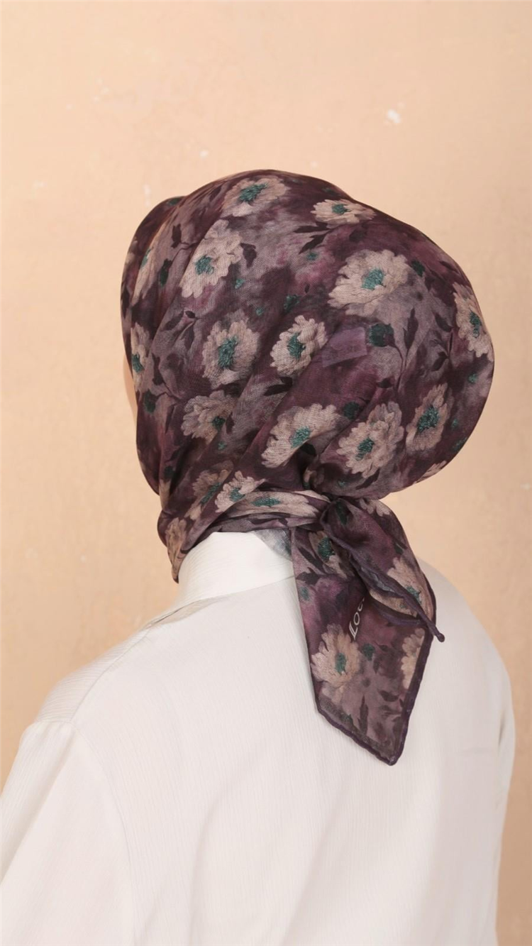 Locella Pamuklu Soft Eşarp 4545-4 Mürdüm 