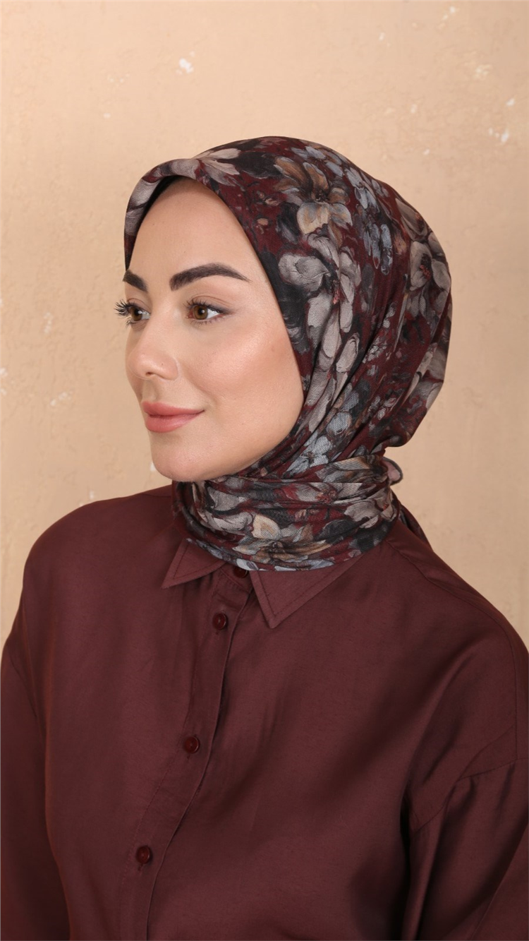 Locella Pamuklu Soft Eşarp 4549-5 Bordo 