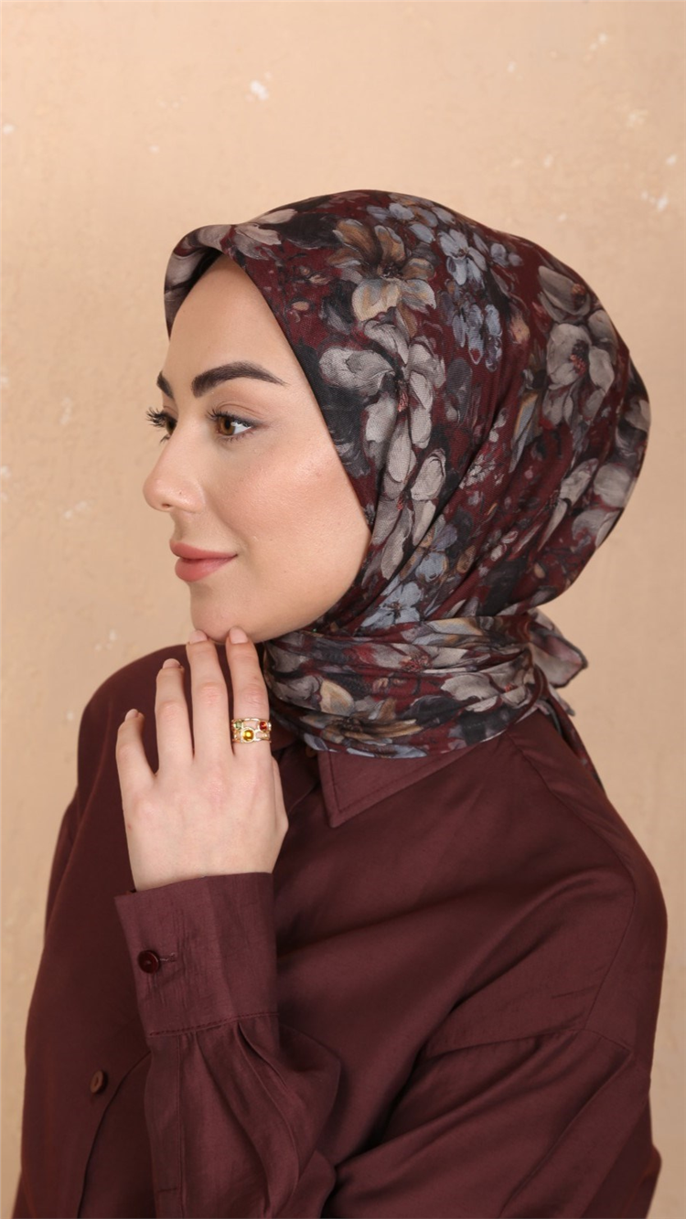 Locella Pamuklu Soft Eşarp 4549-5 Bordo 