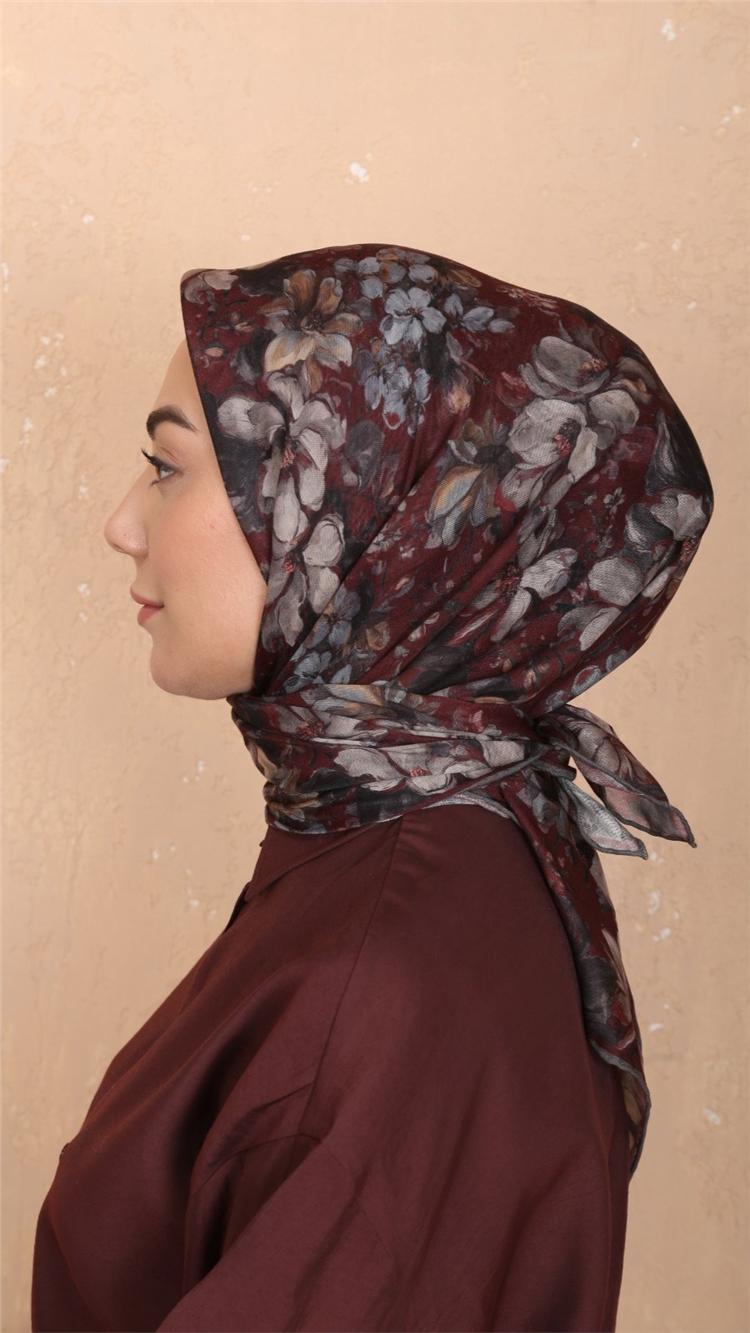 Locella Pamuklu Soft Eşarp 4549-5 Bordo 