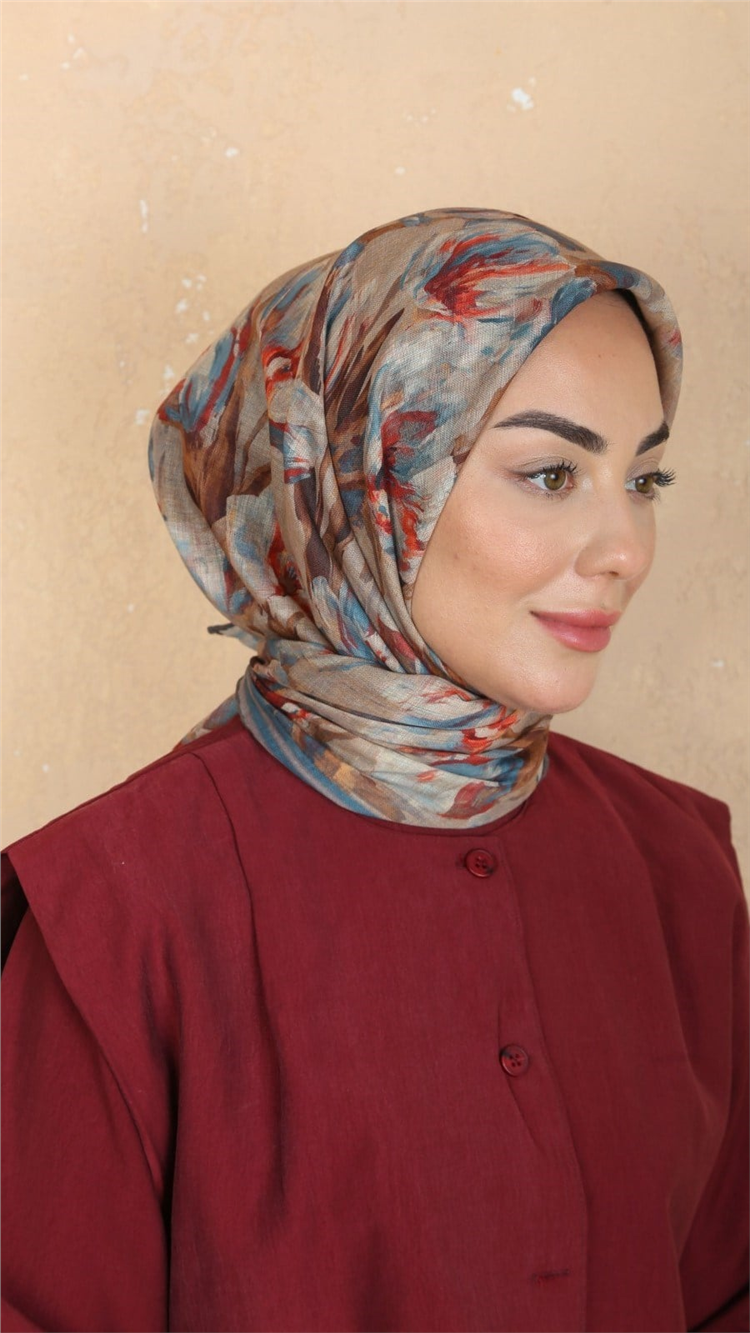 Locella Pamuklu Soft Eşarp 4551-12 Koyu Bej 
