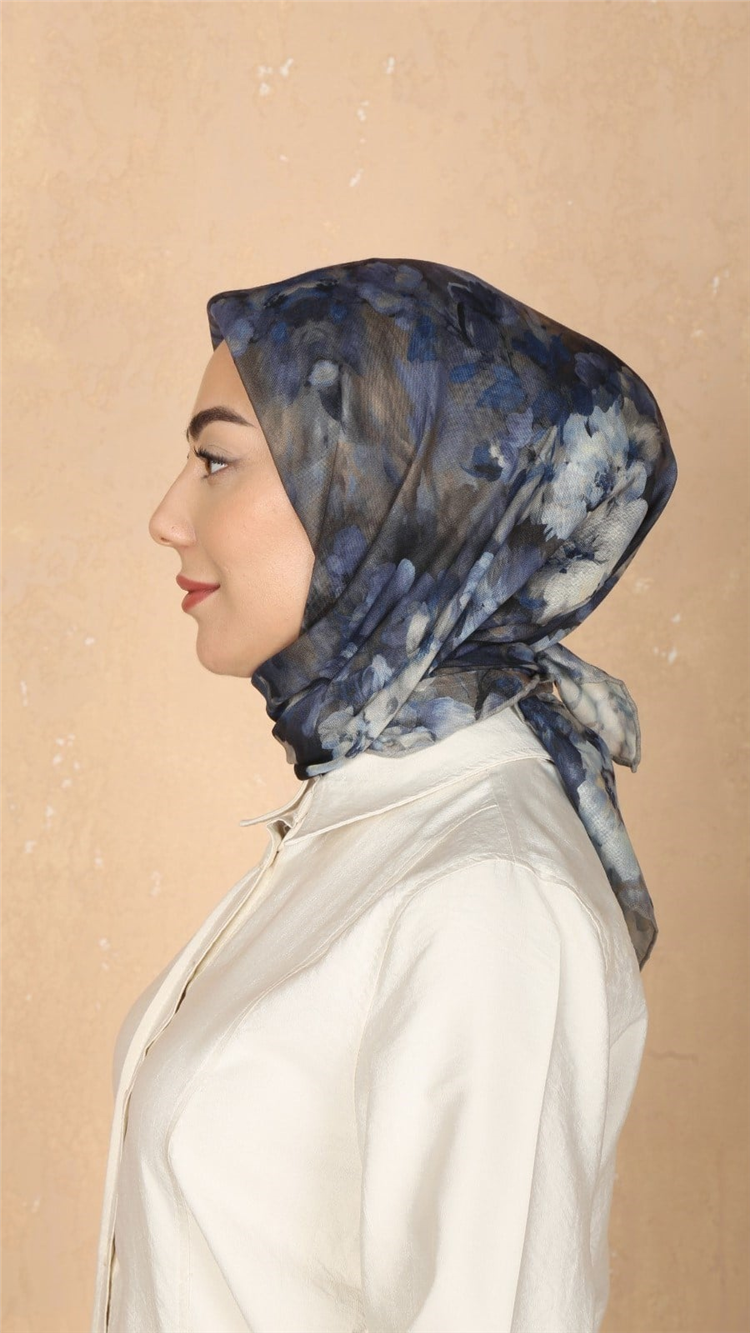 Locella Pamuklu Soft Eşarp 4557-3 Lacivert 