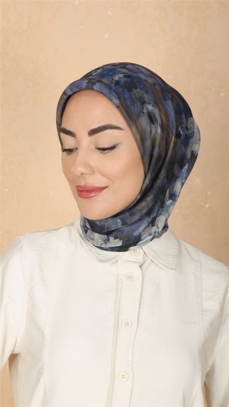 Locella Pamuklu Soft Eşarp 4557-3 Lacivert 