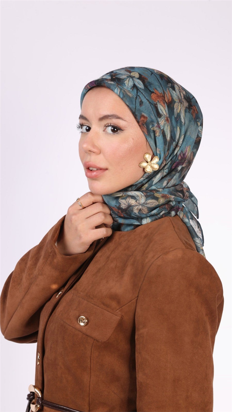 Locella Pamuklu Soft Eşarp 4559-9 Deniz Mavisi 