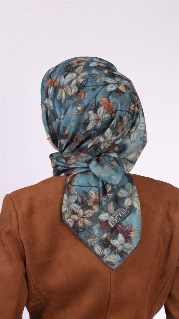 Locella Pamuklu Soft Eşarp 4559-9 Deniz Mavisi 
