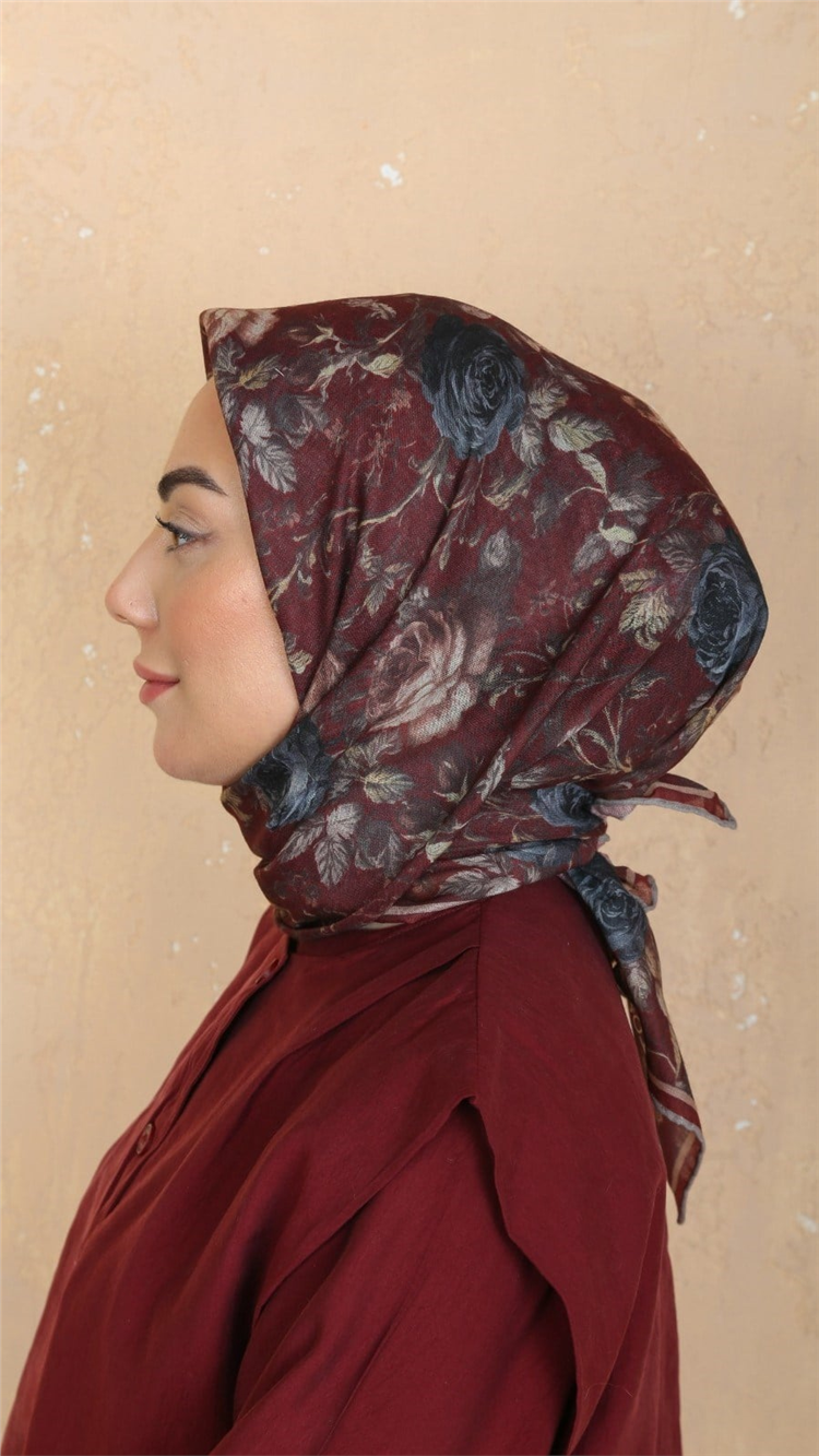 Locella Pamuklu Soft Eşarp 4560-1 Bordo 