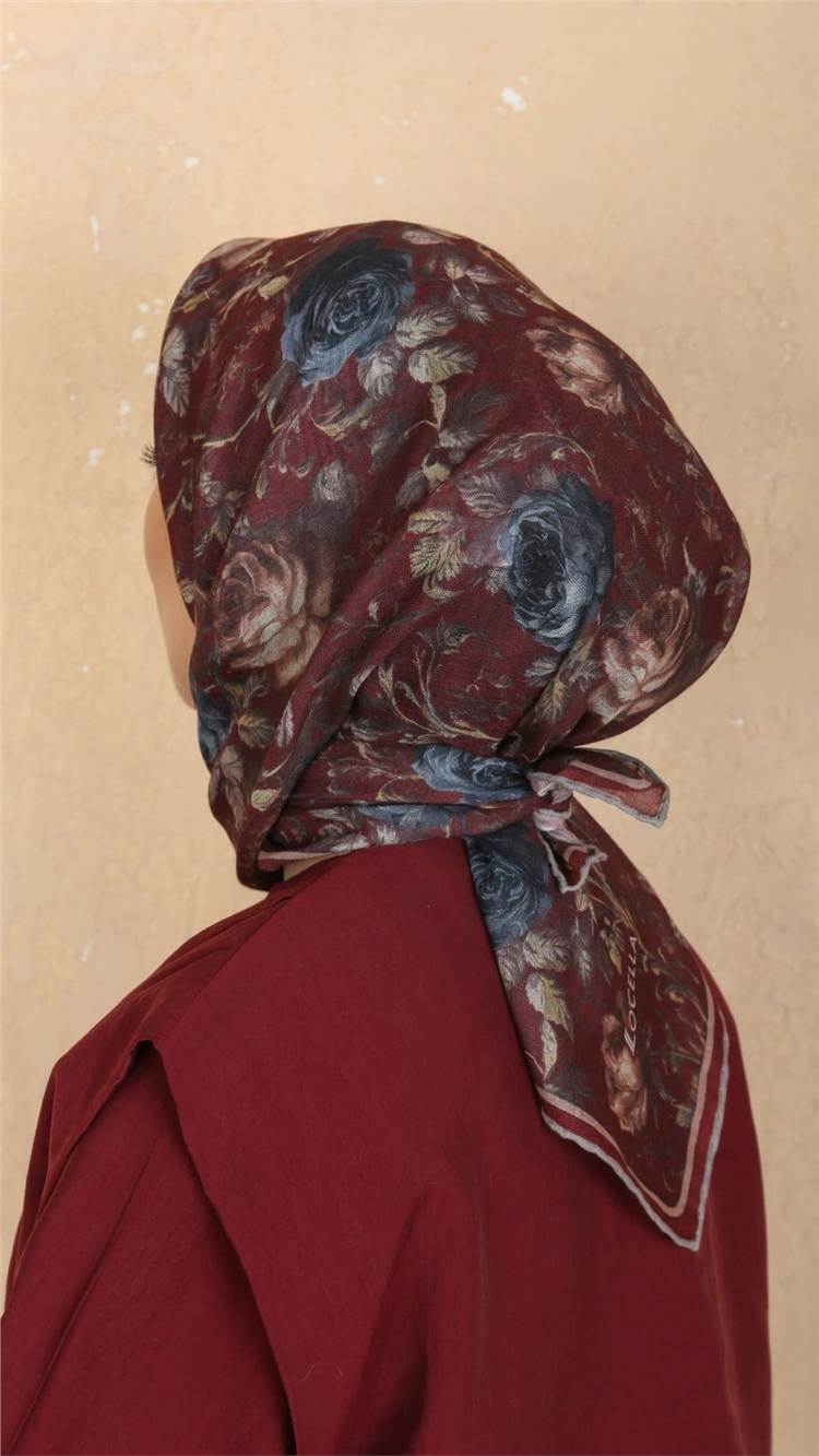 Locella Pamuklu Soft Eşarp 4560-1 Bordo 