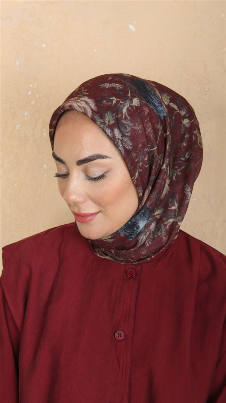 Locella Pamuklu Soft Eşarp 4560-1 Bordo 