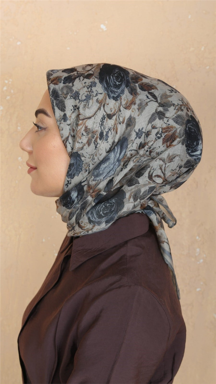 Locella Pamuklu Soft Eşarp 4560-6 Koyu Krem 