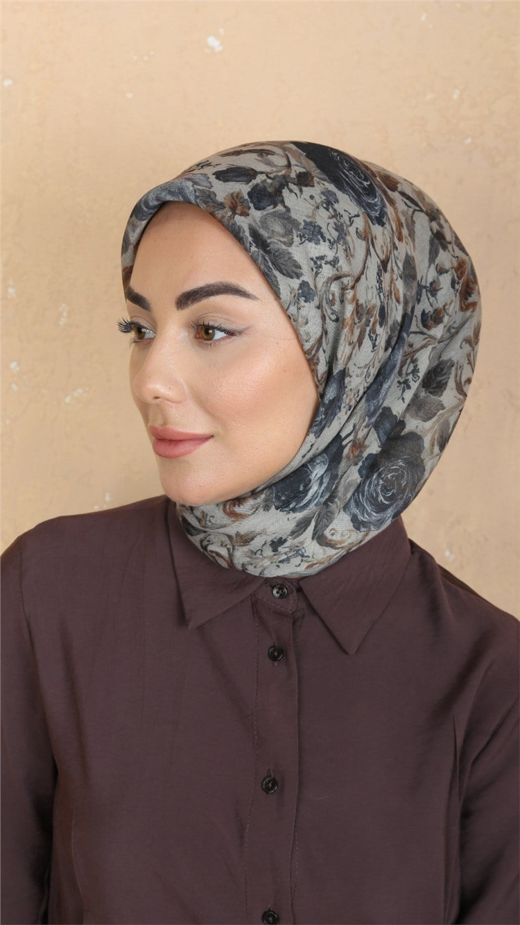 Locella Pamuklu Soft Eşarp 4560-6 Koyu Krem 