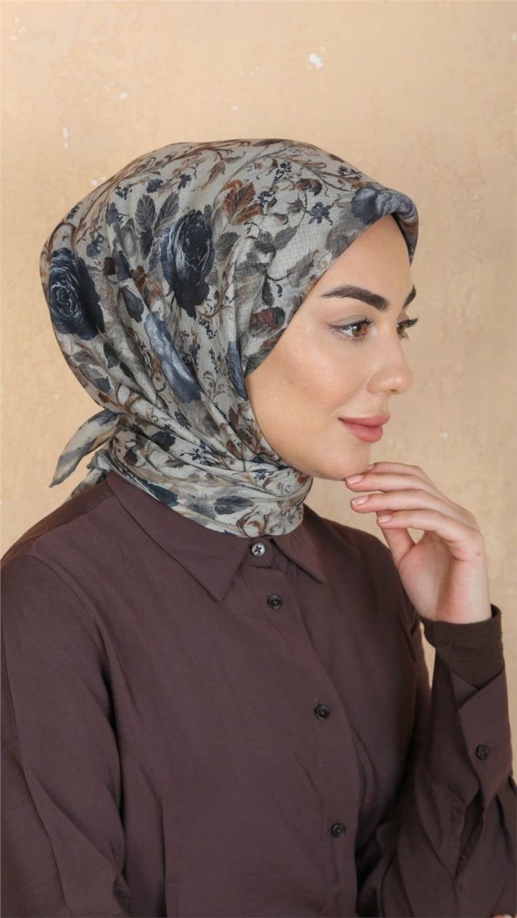 Locella Pamuklu Soft Eşarp 4560-6 Koyu Krem 